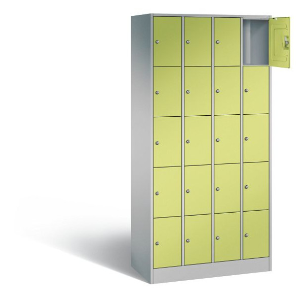 C+P lockerkast serie 8070, H1950xW900xD480mm, kleur: wit aluminium / virid green, 80700-40 S10405