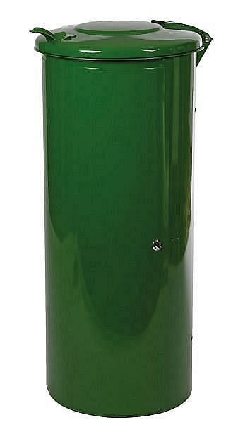 Renner rustplaats afvalbak model 110, afsluitbaar, ca. 110 L, met stalen deksel, thermisch verzinkte klemring, thermisch verzinkt, 8059-00FV