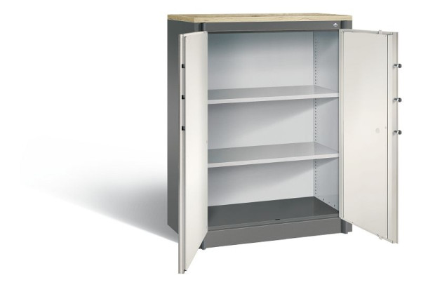 C+P brandbeveiligingskast Certos, H1226xW930xD500mm, kleur: vulkaangrijs / parelwit, dagschoot, 3 OH, 1171-00 S10315