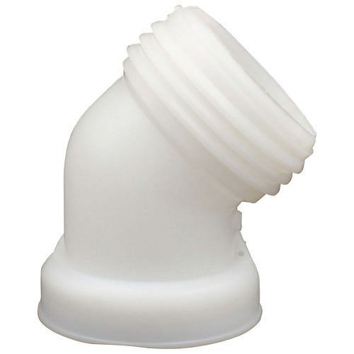 DENIOS IBC uitlaatmondstuk DN 80, 1-delig, met grove schroefdraad S100x8 ID, haaks op 45°, VE 3 stuks, 311441