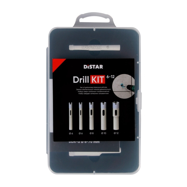 Distar boorset met vijf diamantboren DrillKIT 6-12, 80115429040