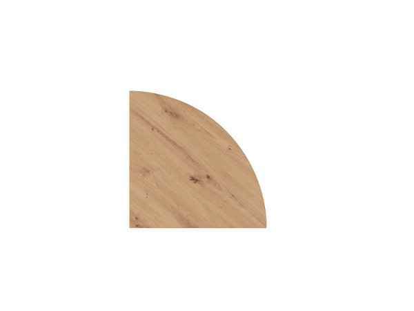 Hammerbacher verbindingshoek met console XBE91,80 x 80 cm, plaat: knoestig eiken, 25 mm dik, 2 mm ABS-rand, kwartcirkel, zilver, VXBE91/R/S