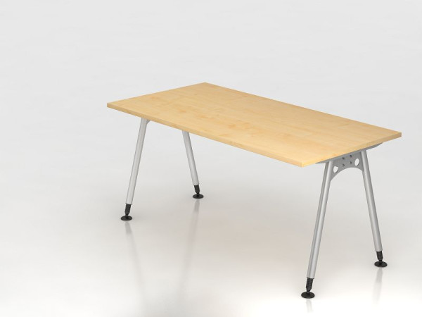 Hammerbacher bureau A-poot 160x80cm, esdoorn, rechthoekige vorm, VAS16/3/S