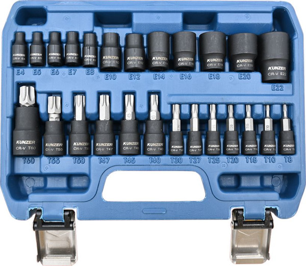 Kunzer bitset "TX-profiel", 25-delig in koffer, 7BST25