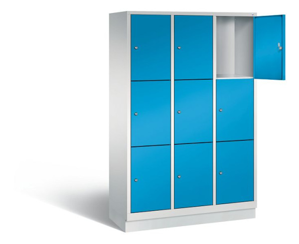 C+P lockerkast Evolo, H1800xB1200xD500mm, kleur: lichtgrijs/lichtblauw, 48020-323 S10042