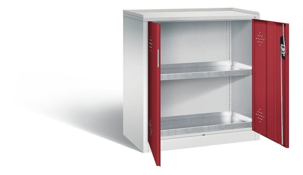 C+P klimaatkast Acurado, H1000xW930xD500mm, kleur: lichtgrijs/robijnrood, verzonken handgreep, 8821-315 S10151