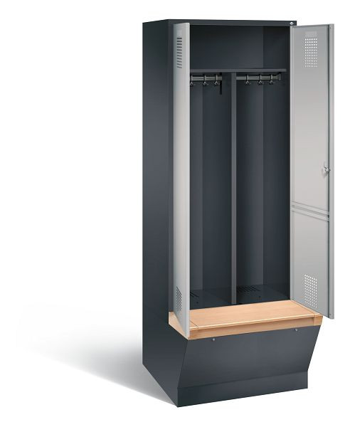 C+P zwart wit kastje Evolo, H2090xW810xD815mm, kleur: zwart-grijs/wit aluminium, 48056-22 S10134