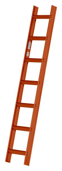 HYMER dakladder, RAL 8004 steenrood gecoat, 7 sporten, lengte 1,95 m, 409607