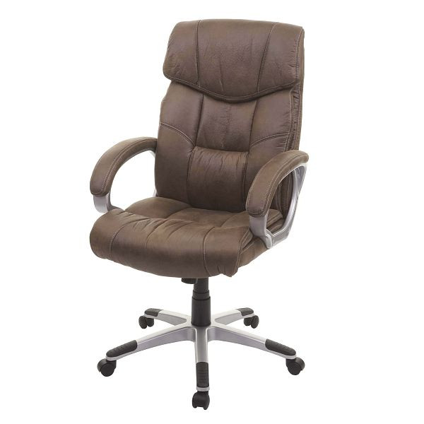 Mendler bureaustoel HWC-A71, directiestoel, bureaustoel, bureaustoel, stof/textiel, suede look bruin, 74184