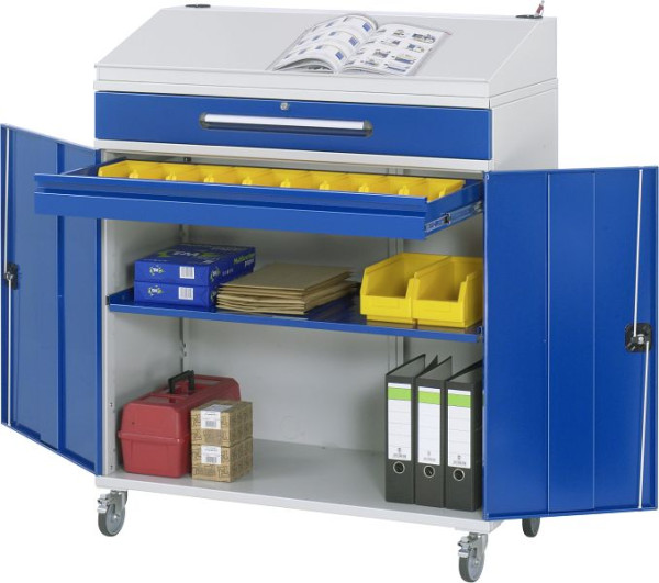 RAU zijkast sta bureau - model 03, B1100 x D520 x H1110/1220 mm, incl. set wielen, 07-1100-M03F.11