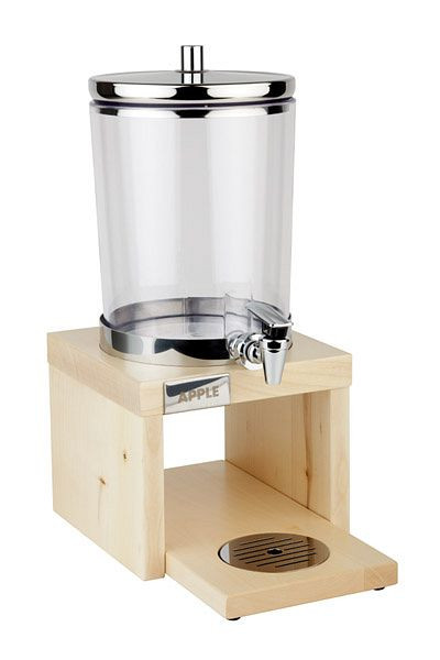 APS sapdispenser -BRIDGE-, 35,5x22 cm, hoogte: 50 cm, 6 liter, RVS 18/8, SAN, esdoorn, massief, koeling met 2 koelelementen, 10871
