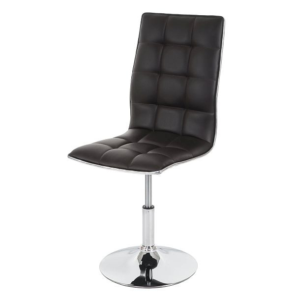 Mendler set van 2 eetkamerstoelen HWC-C41, stoel keukenstoel, in hoogte verstelbaar draaibaar, kunstleer, bruin, 36838