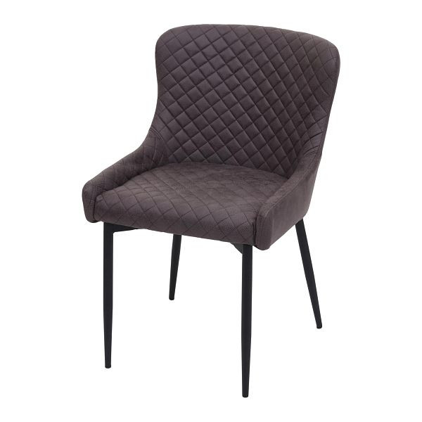 Mendler eetkamerstoel HWC-H79, keukenstoel, fauteuil, vintage metaal, stof/textiel donkergrijs, 74052