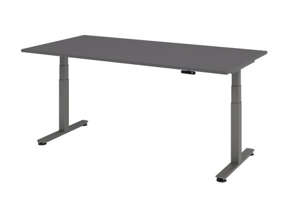 Hammerbacher zit-sta bureau elektrisch 200x100cm grafiet, werkhoogte 63,5-128,5 cm, VXDSM2E/G/G