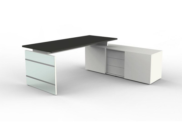 Kerkmann Lugano complete werkplek, B 1800 x D 800 x H 740 mm, antraciet, 11433713