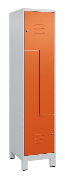 C+P Z-Spind Classic PLUS, voeten, 2 vakken, 1800x400x500mm, 7035/2004, cilindersloten, 0800137-122 S10031