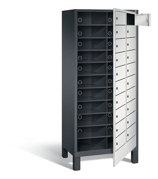 C+P wasverzamelkast Evolo, H1850xW810xD500mm, kleur: zwartgrijs/lichtgrijs, 48060-210 S10002