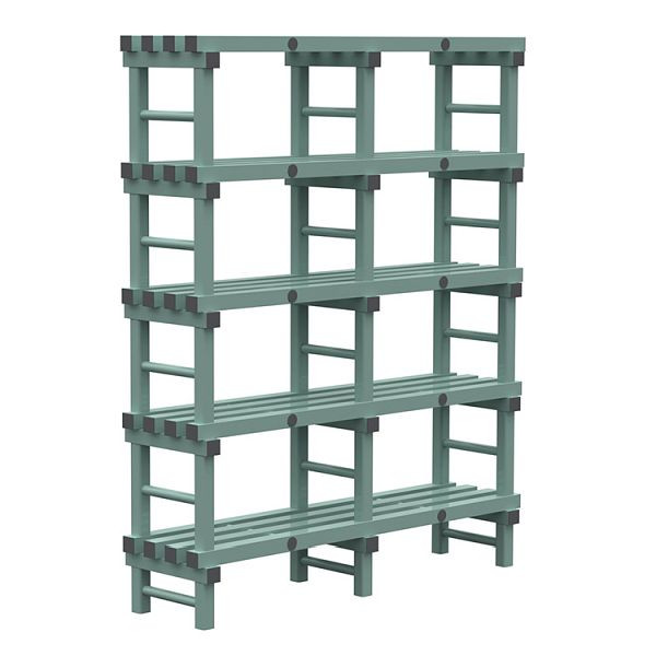 REA Euro plank 1500x400x1850mm, 5 staanders met 350mm tussenruimte, 308.173