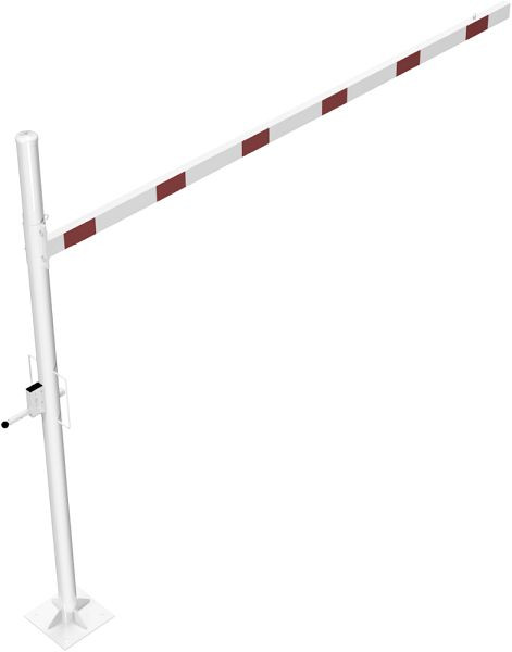 Hoogtebegrenzer, draai- en afsluitbaar, 3500 mm voor deuvels, dagmaatbreedte: 3500 mm wit/rood, 417_351ZBP