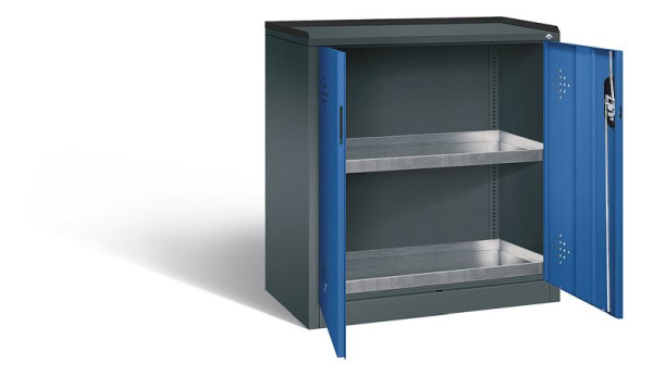 C+P klimaatkast Acurado, H1000xW930xD500mm, kleur: antracietgrijs / gentiaanblauw, verzonken handgreep, 8821-315 S10188