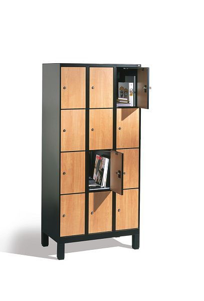 C+P lockerkast Evolo, H1850xB900xD500mm, kleur: zwart-grijs, decordeur, 48010-304 S10217