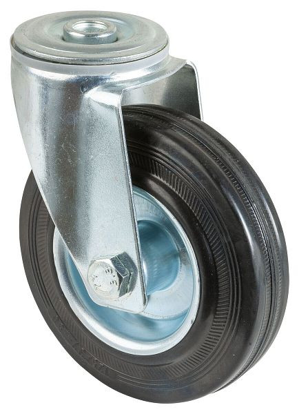 BS-rollen transportrol, wielbreedte 37 mm, wiel-Ø 125 mm, draagvermogen 100 kg, zwart rubberen loopvlak, rollager, VE = 2 stuks, L101.B55.125