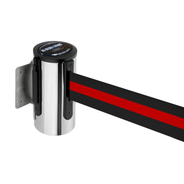 Stein HGS HGS wandriemcassette -P-Line Future-, chroom, zwart/rood/zwart horizontaal (gestreept), met riemeindstuk (standaard), 12850g-0602