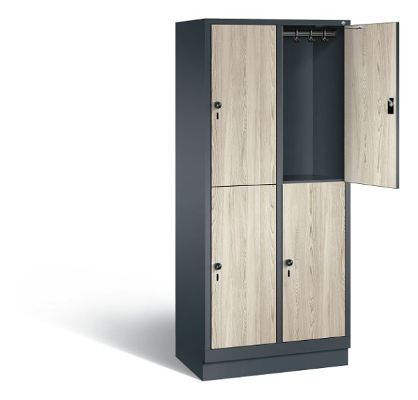C+P locker, dubbellaags Evolo, H1800xW810xD500mm, kleur: antracietgrijs / Sen ash decor, 48320-22 S10457