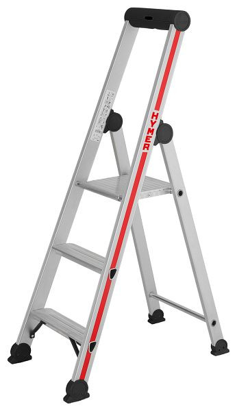 HYMER opstapladder met platform, eenzijdig toegankelijk, 3 treden, lengte 1,37 m, stahoogte: 0,65 m, 402603