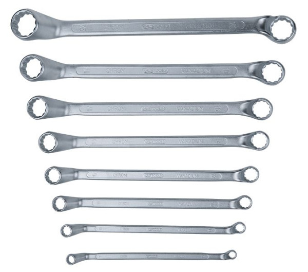 KS Tools dubbele ringsleutelset, gebogen, 8-delig 6-22 mm, 517.0248