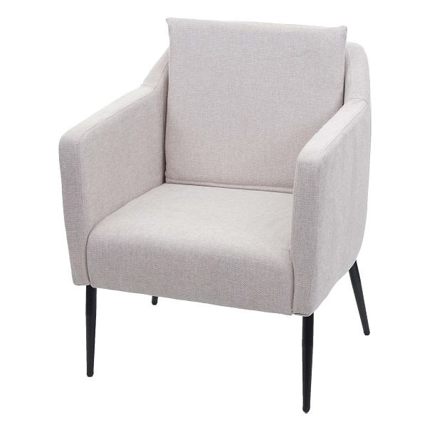 Mendler fauteuil HWC-H93a, fauteuil, cocktailstoel, relaxstoel, stof/textiel creme-beige, 74712