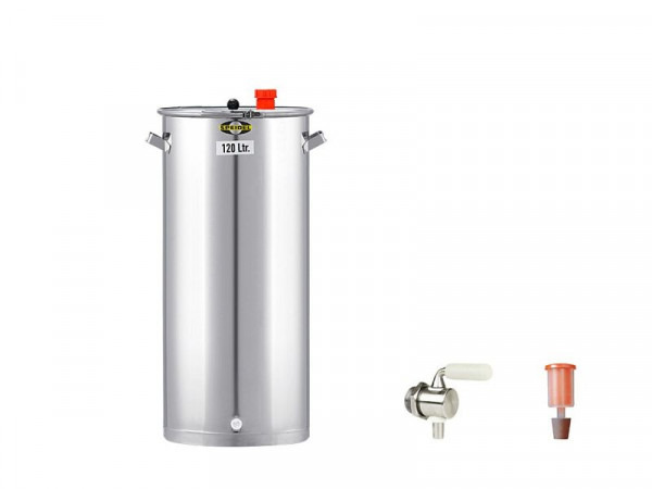 Speidel fermentatie- en voorraadvat set UF 120 liter met fermentatie- en voorraadvat gemaakt van roestvrij staal (15 tot 120 liter), roestvrijstalen aftapkraan, fermentatie stop en stop, 47125