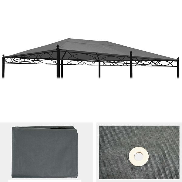 Mendler vervangende hoes voor dakpergola paviljoen Cadiz 5x3m, grijs, 65469