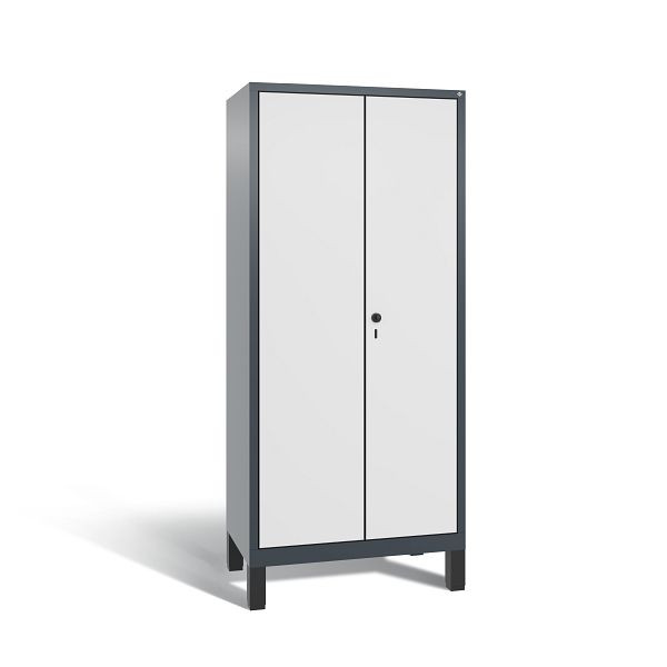 C+P locker Evolo, 2 compartimenten, H1850B810T500 mm, Antraciet/HPL wit, 48012-22B S10059