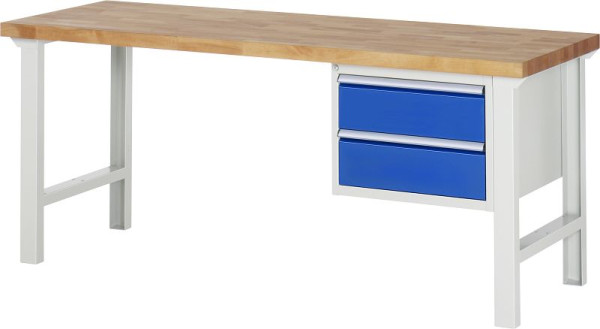RAU werkbank serie 7000 - modulair ontwerp, onderbouwbak (2x lade), 2000x840x700 mm, 03-7125A1-207B4S.11