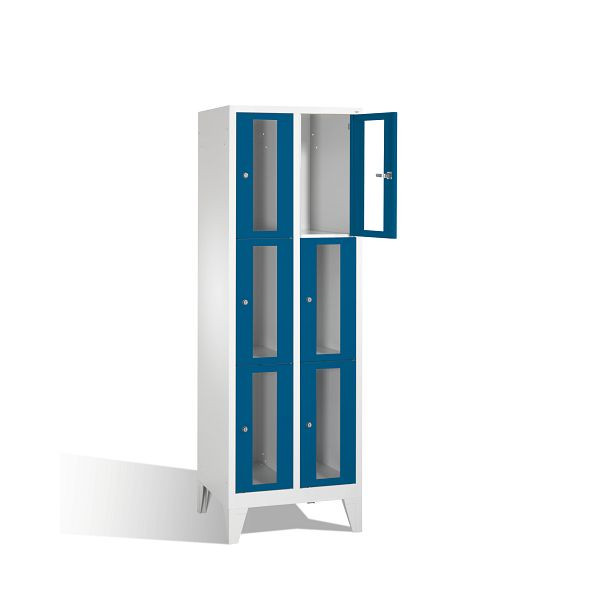 C+P lockerkast Classic, H1850xB610xD500mm, kleur: lichtgrijs / gentiaanblauw, 8010A203 S10002