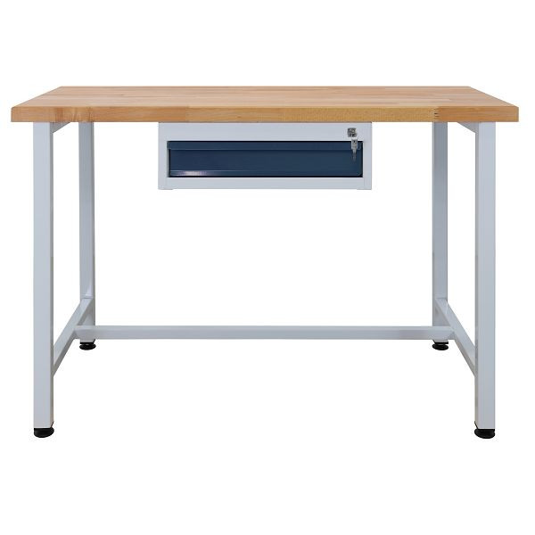 ADB werkbank met enkele lade, afmetingen: 1200x600x840mm (BxDxH), kleur werktafel: grijs, RAL 7035, kleur lade: antracietgrijs, RAL 7016, 42941