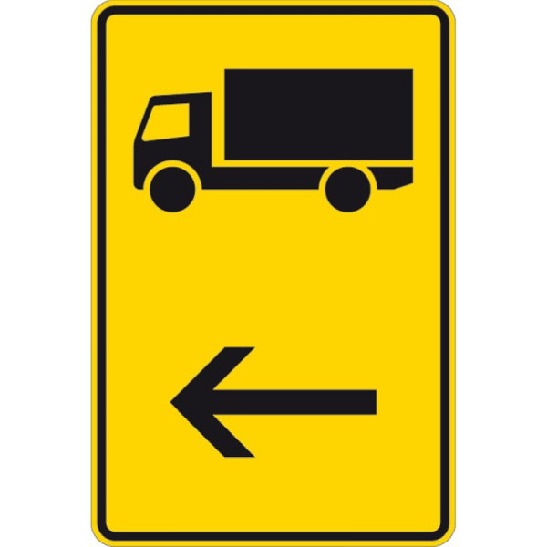 Stenen HGS-wegwijzer voor voertuigen met een toegestane totale massa van meer dan 3,5 t (hier links) nr. 422-10, 630x420mm /RA2/vlakke vorm 2mm, 422-10-121