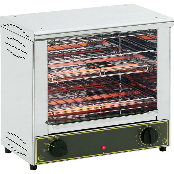 Stalgast Salamander, twee niveaus, 300 toasts / uur, afmetingen 450 x 285 x 420 mm (BxDxH), KE1601002