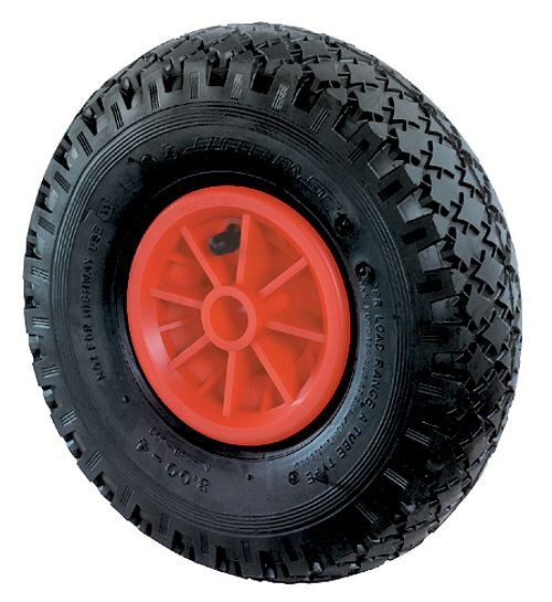 BS Rollen luchtwiel, wielbreedte 100 mm, wiel-Ø 400 mm, draagvermogen 250 kg, loopvlak zwart rubber, wiellichaam kunststof, glijlager, D10.400