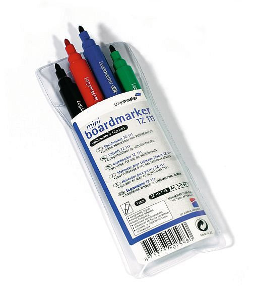 Legamaster TZ111 boardmarker mini gesorteerd, VE: 4 stuks, 7-111194