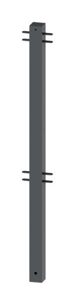 Schake stadshek middenpaal met platte kop, vierkante buis 70x70mm met stalen kap, 418_7804B