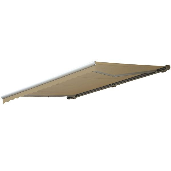 Mendler elektrische cassetteluifel T122, volledige cassette volant 4x3m, polyester creme, 34283+34295+34432+34301