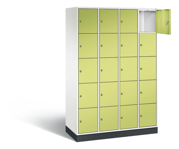C+P lockerkast Intro, H1950xB1220xD490mm, kleur: verkeerswit / virid green, 8570-401 S10246