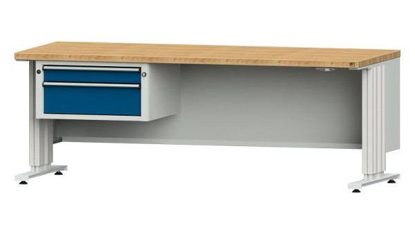 ANKE werkbanken werktafel LIFT met onderstel, model 521 VL, 2000 x 800 x 740-1140 mm, RAL 7035/5010, BMP 40 mm, 405.310