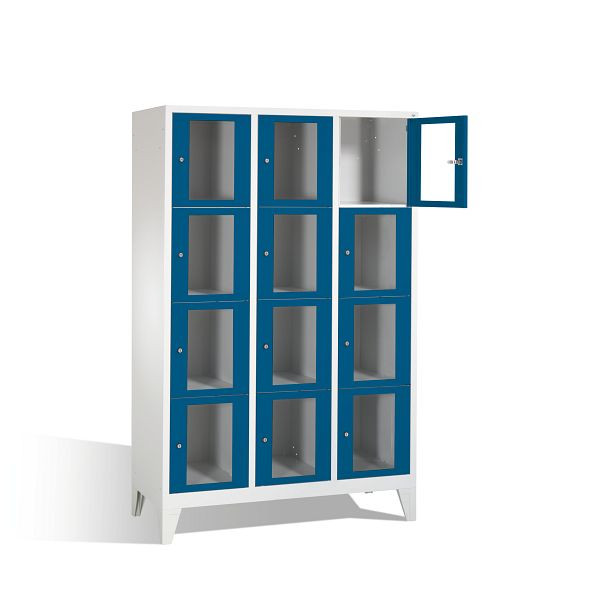 C+P lockerkast Classic, H1850xB1200xD500mm, kleur: lichtgrijs / gentiaanblauw, 8010A324 S10002