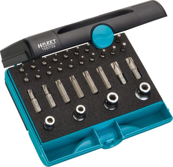Hazet TORX® gereedschapsset, volle zeskant 6,3 (1/4 inch), inwendig TORX® profiel, aantal gereedschappen: 32, 1557/32