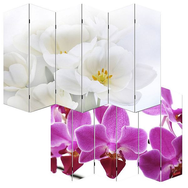 Mendler fotoscherm kamerscherm scheidingswand M68, 180x240cm, orchidee, 19012