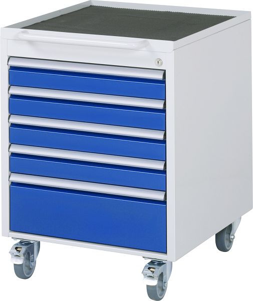 RAU rolcontainer serie 7000, B580 x D650 x H745 mm, 5 x lade afmeting L 4xH90, 1xH180 mm, 15-3.2A.11