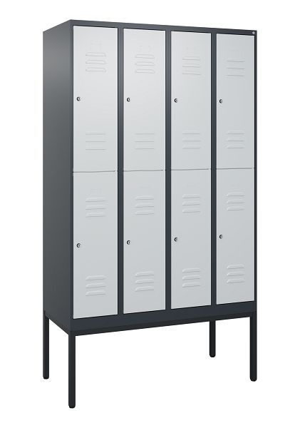 C+P dubbeldekskast Classic PLUS, frame, 4 vakken, 2120x1200x500mm, 7016/7035, cilindersloten, 0803307-40 S10028